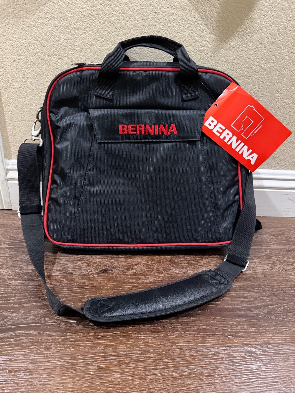 NWT BERNINA Black Travel Bag / backpack with Red Trim - Picture 2 of 13